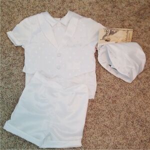Brand New Lauren Madison Baby Boy White Christening Baptism Outfit 24M